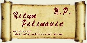 Milun Pelinović vizit kartica